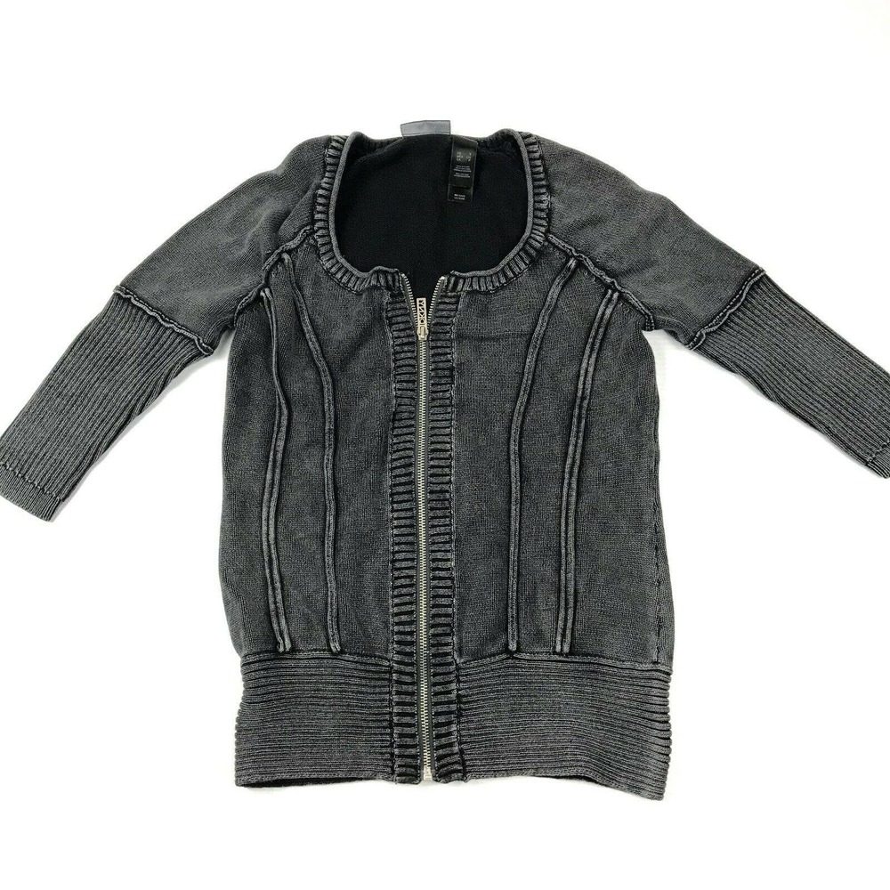 DKNY Full Zip Jacket Womens S Faded Distressed